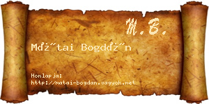 Mátai Bogdán névjegykártya